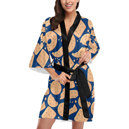 Cracker Pattern Print Design 03 Women's Short Kimono