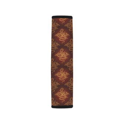 Chinese Dragons Gold Design Car Seat Belt Cover