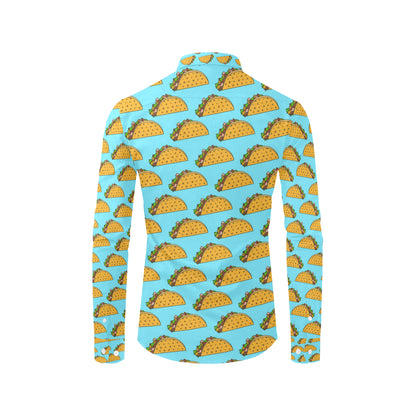 Taco Pattern Print Design TC03 Men's Long Sleeve Shirt