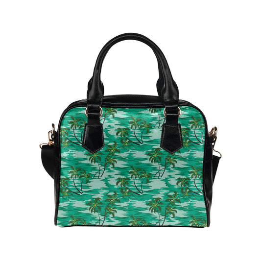 Palm Tree Pattern Print Design A01 Shoulder Handbag