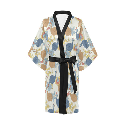 Guinea Fowl Pattern Print Design 01 Women's Short Kimono