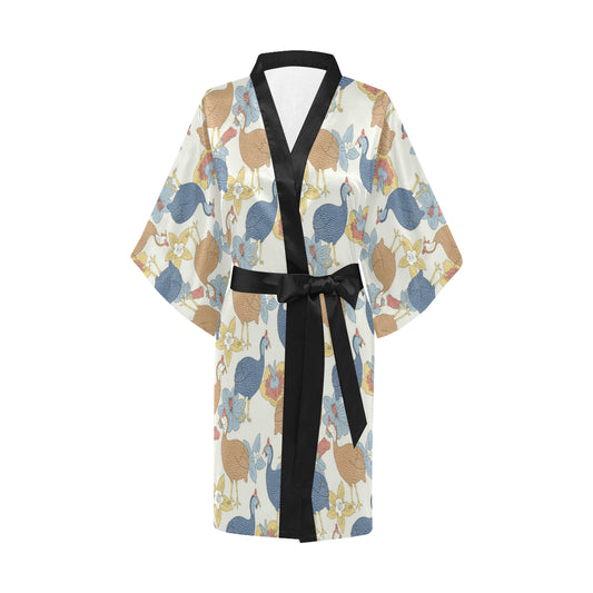 Guinea Fowl Pattern Print Design 01 Women's Short Kimono