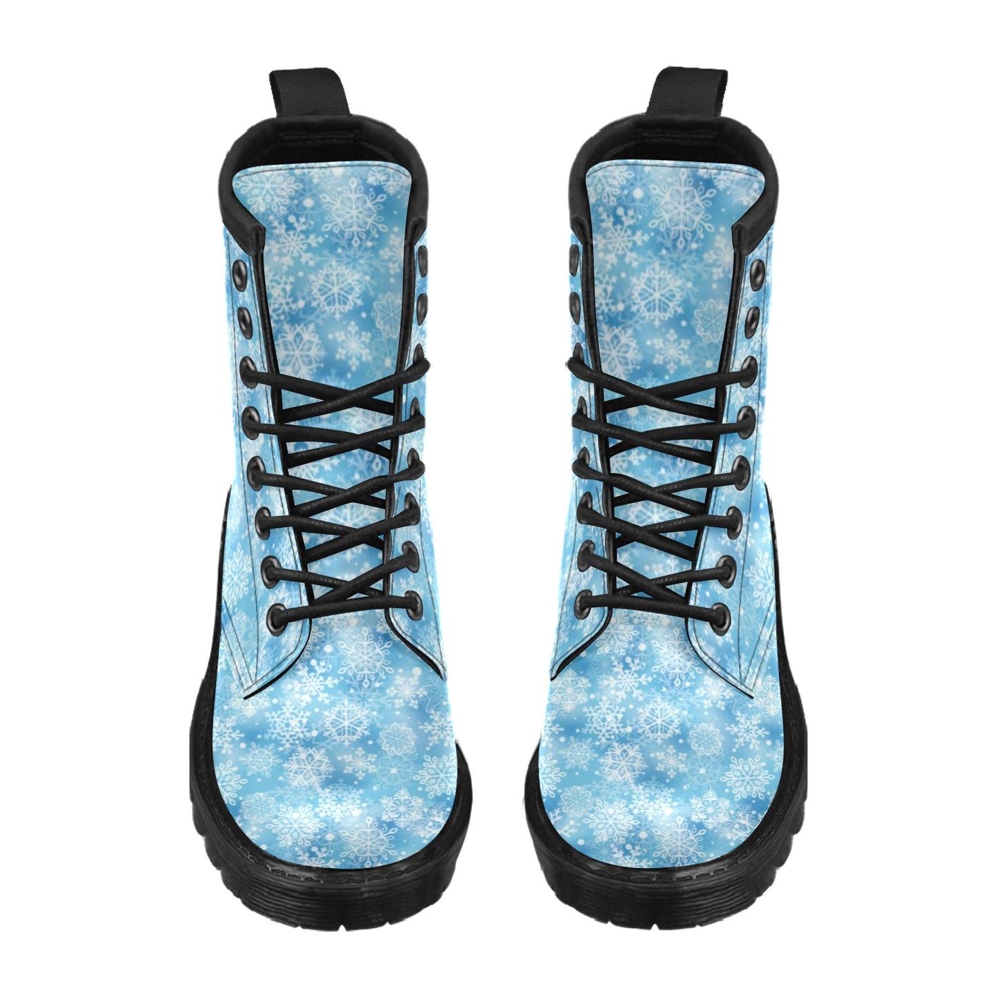 Snowflake Blue Print Design LKS301 Women's Boots