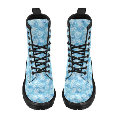 Snowflake Blue Print Design LKS301 Women's Boots