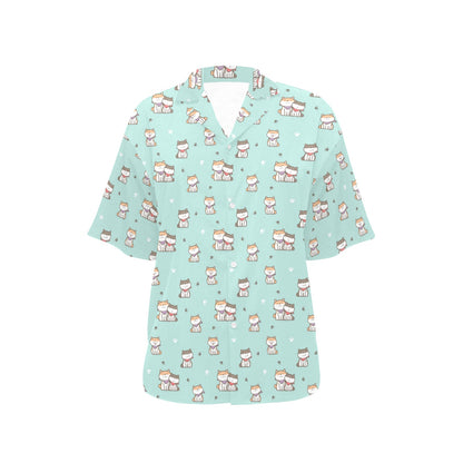 Shiba Inu Print Design LKS302 Women's Hawaiian Shirt