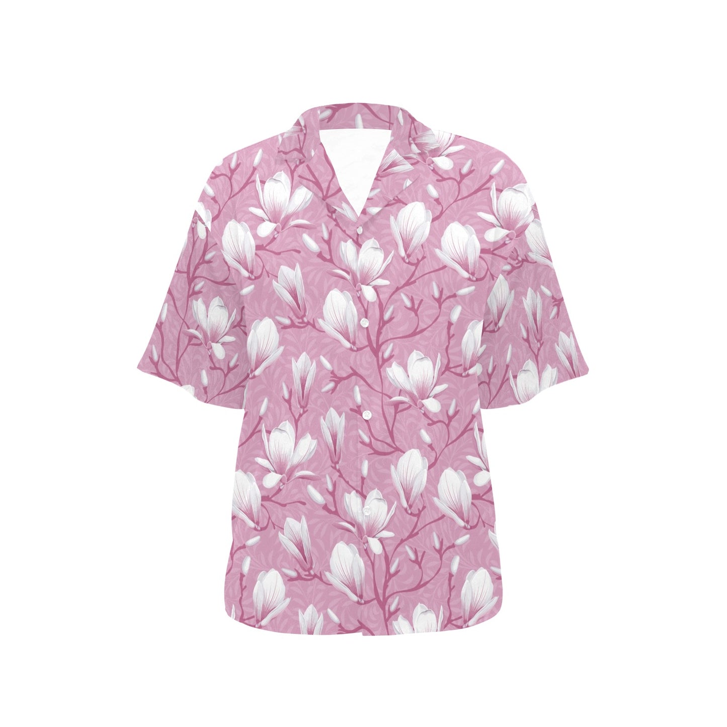 Magnolia Pattern Print Design MAG05 Women's Hawaiian Shirt