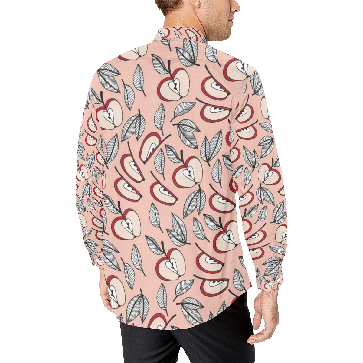 Apple Pattern Print Design AP04 Men's Long Sleeve Shirt