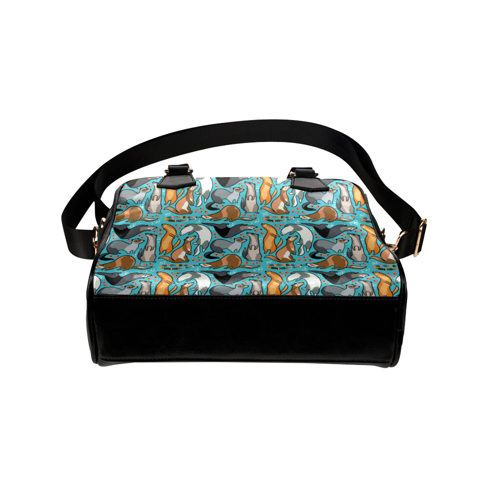 Ferret Pattern Print Design 03 Shoulder Handbag