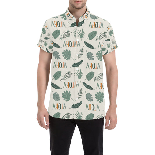 Aloha Hawaii Pattern Print Design 05 Men's Short Sleeve Button Up Shirt