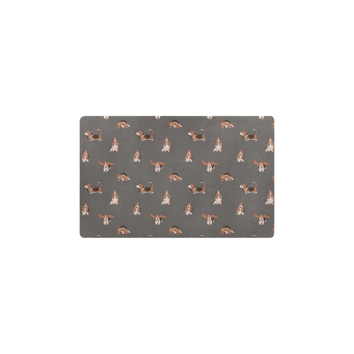 Basset Hound Pattern Print Design 03 Kitchen Mat