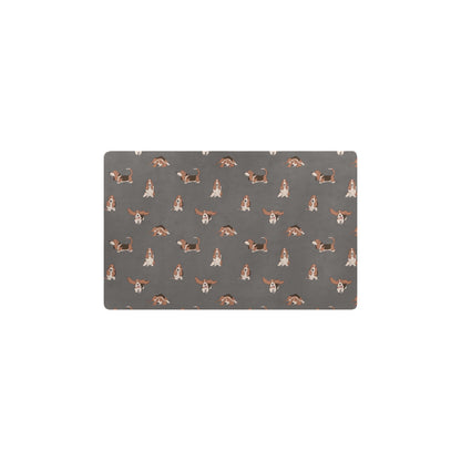 Basset Hound Pattern Print Design 03 Kitchen Mat