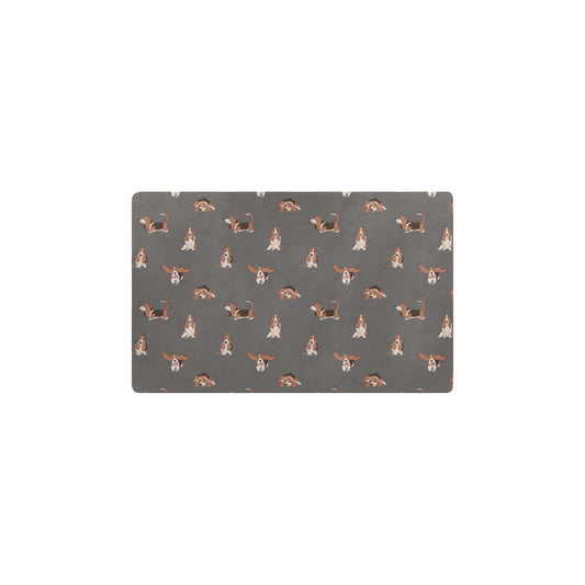 Basset Hound Pattern Print Design 03 Kitchen Mat