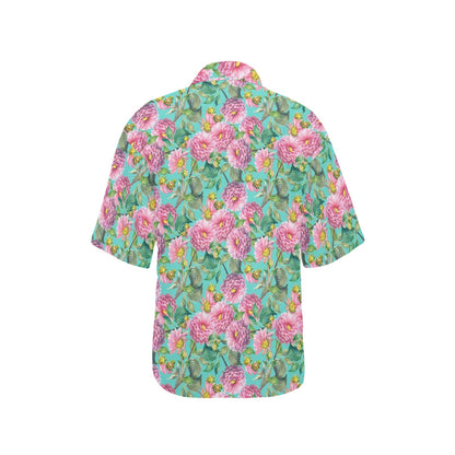 Dahlia Pattern Print Design DH07 Women's Hawaiian Shirt
