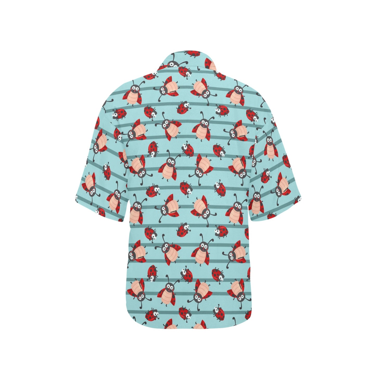 Ladybug Happy Print Pattern Women's Hawaiian Shirt