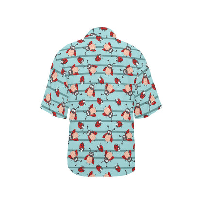 Ladybug Happy Print Pattern Women's Hawaiian Shirt