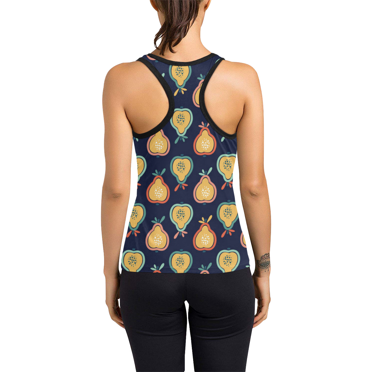 Pear Pattern Print Design PE03 Women's Racerback Tank Top