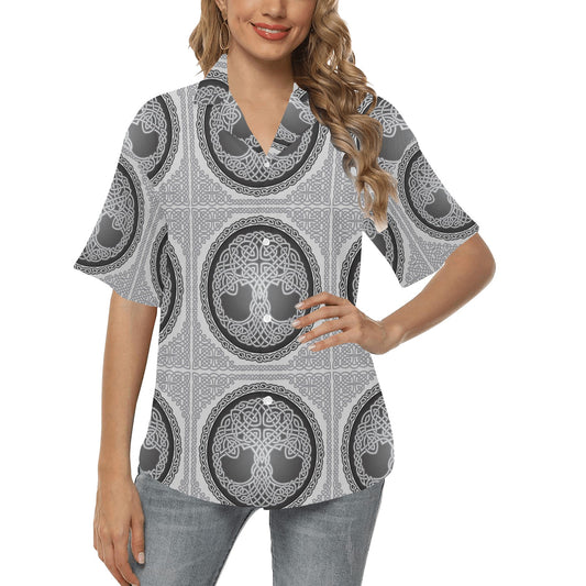 Celtic Tree of life Print Women's Hawaiian Shirt