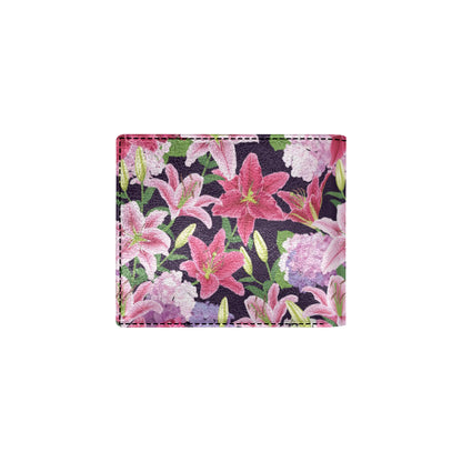 Lily Pattern Print Design LY017 Men's ID Card Wallet