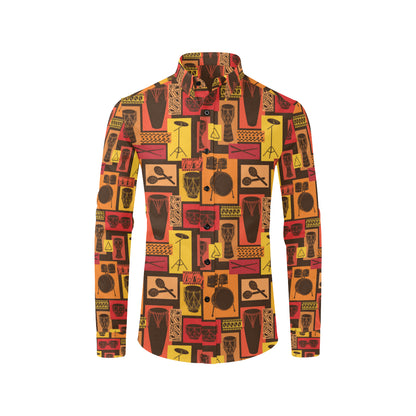 Percussion Pattern Print Design 02 Men's Long Sleeve Shirt