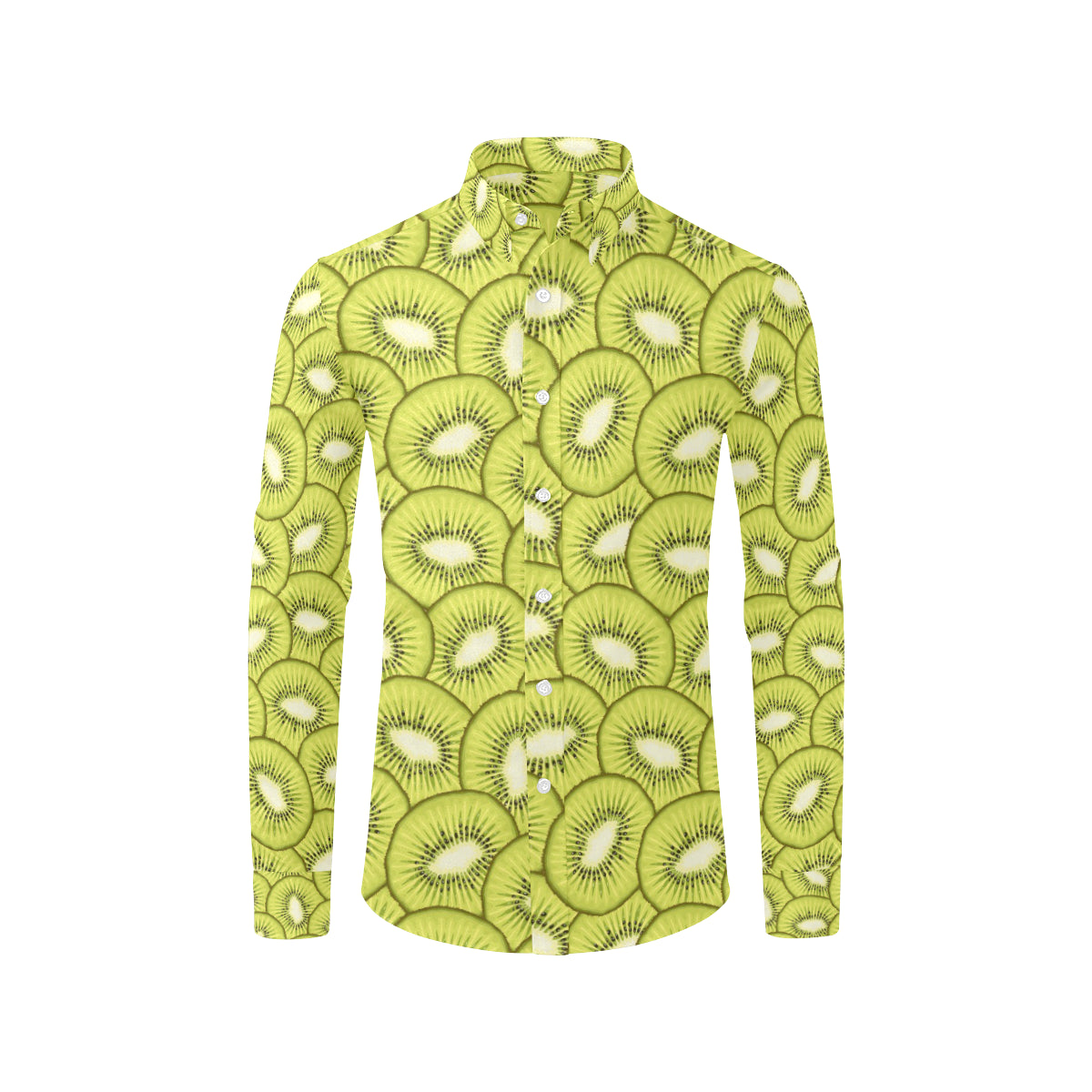 Kiwi Pattern Print Design KW07 Men's Long Sleeve Shirt
