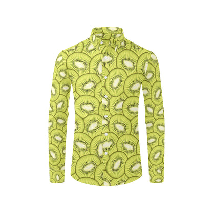 Kiwi Pattern Print Design KW07 Men's Long Sleeve Shirt