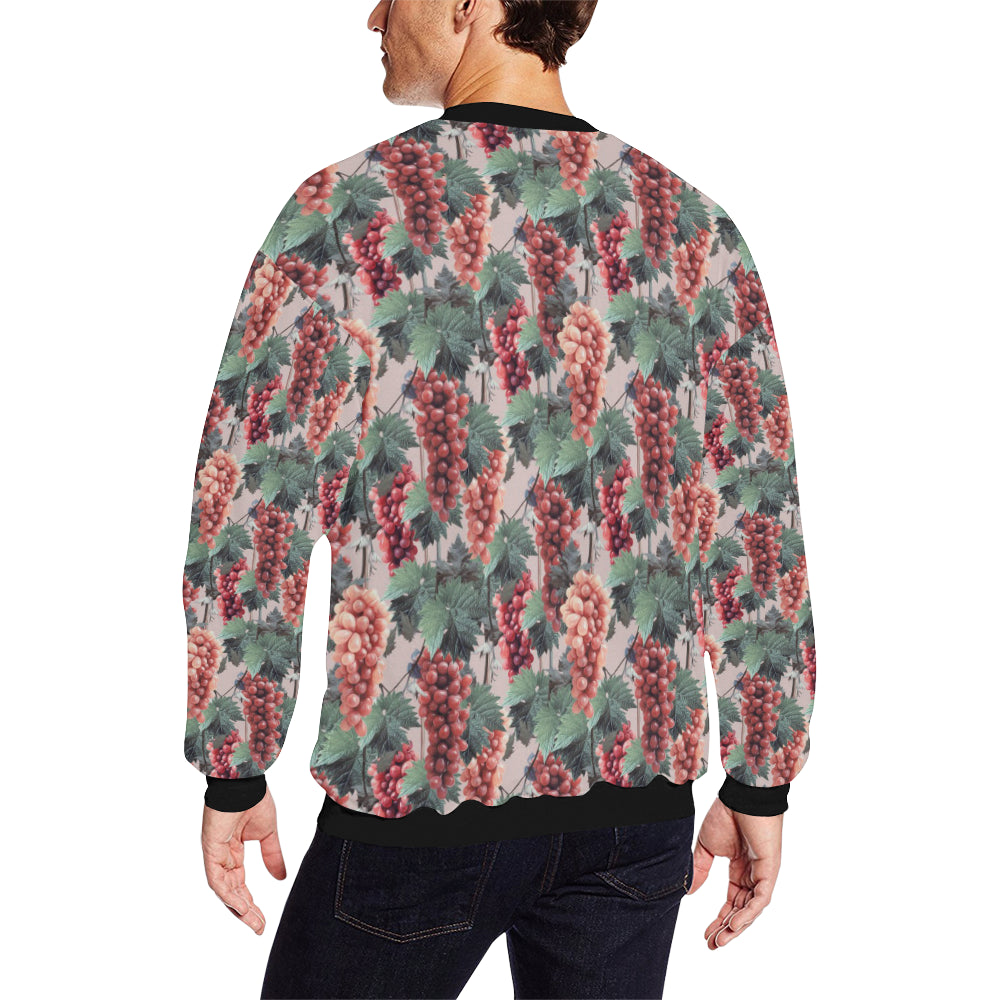 Grape Pattern Print Design GP01 Men Long Sleeve Sweatshirt