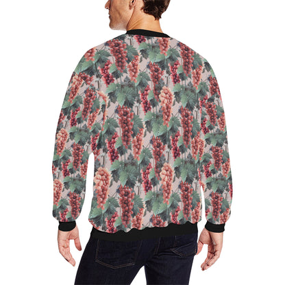Grape Pattern Print Design GP01 Men Long Sleeve Sweatshirt