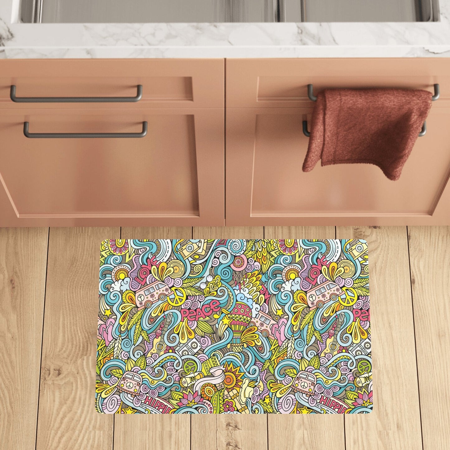 Hippie Print Design LKS301 Kitchen Mat