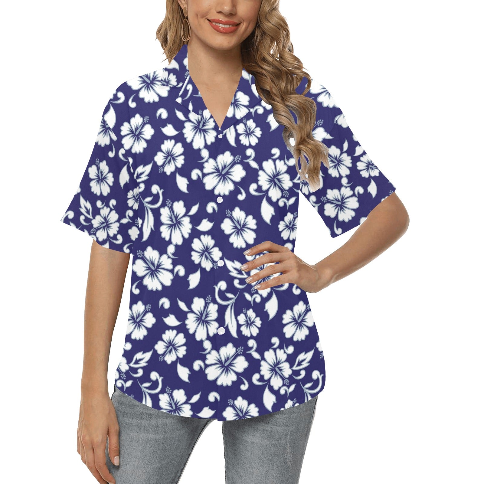 Hibiscus Pattern Print Design HB010 Women's Hawaiian Shirt