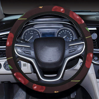 Cherry Fresh Pattern Steering Wheel Cover with Elastic Edge