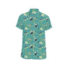 Sea Turtle Pattern Print Design T08 Men's Short Sleeve Button Up Shirt