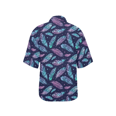 Feather Aztec Design Print Women's Hawaiian Shirt