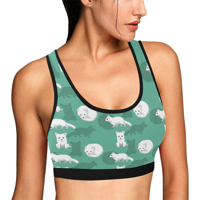 Arctic Fox Pattern Print Design Sports Bra