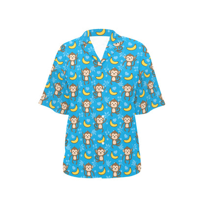 Monkey Pattern Print Design 05 Women's Hawaiian Shirt