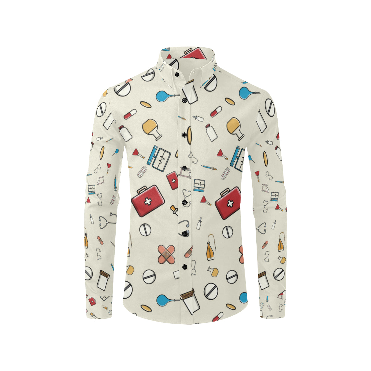 Nurse Pattern Print Design A04 Men's Long Sleeve Shirt