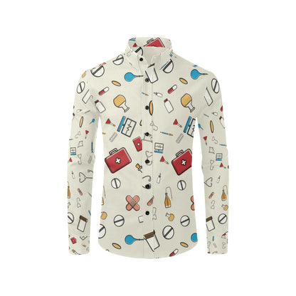 Nurse Pattern Print Design A04 Men's Long Sleeve Shirt