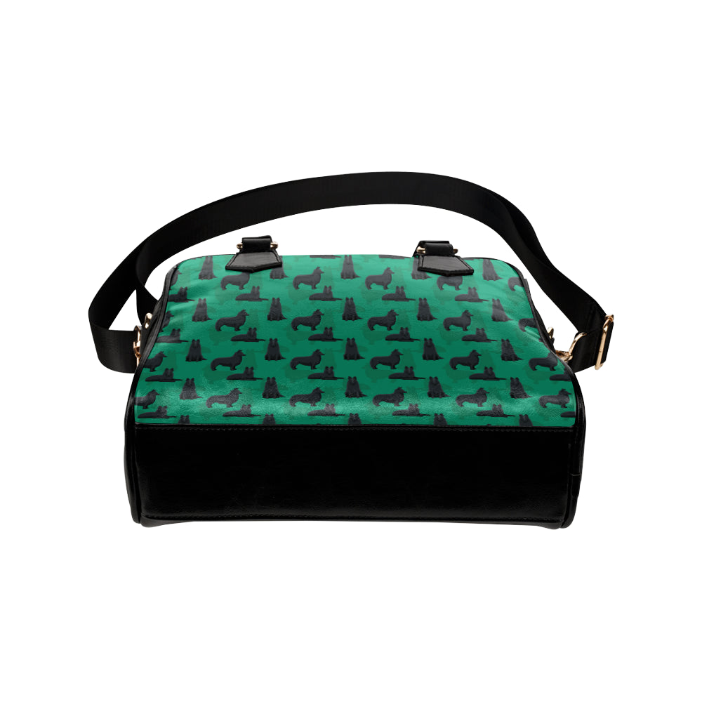 Belgian Sheepdog Pattern Print Design 01 Shoulder Handbag