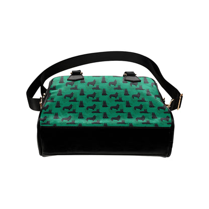 Belgian Sheepdog Pattern Print Design 01 Shoulder Handbag