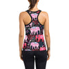 Pink Elephant Pattern Women's Racerback Tank Top