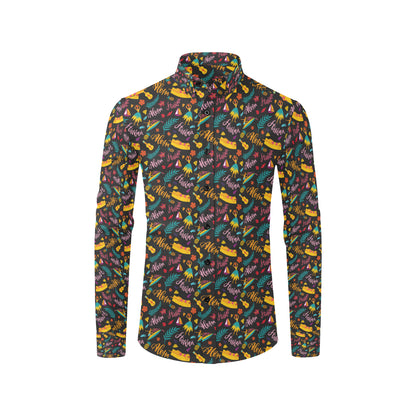 Aloha Hawaii Summer Design Themed Print Men's Long Sleeve Shirt