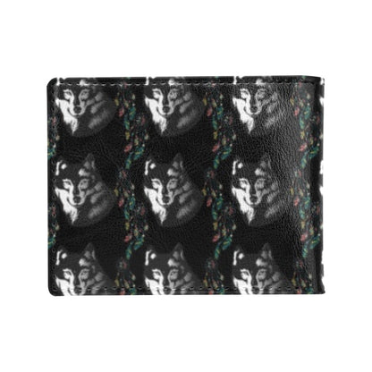 Wolf Black Dream Catcher Design Print Men's ID Card Wallet