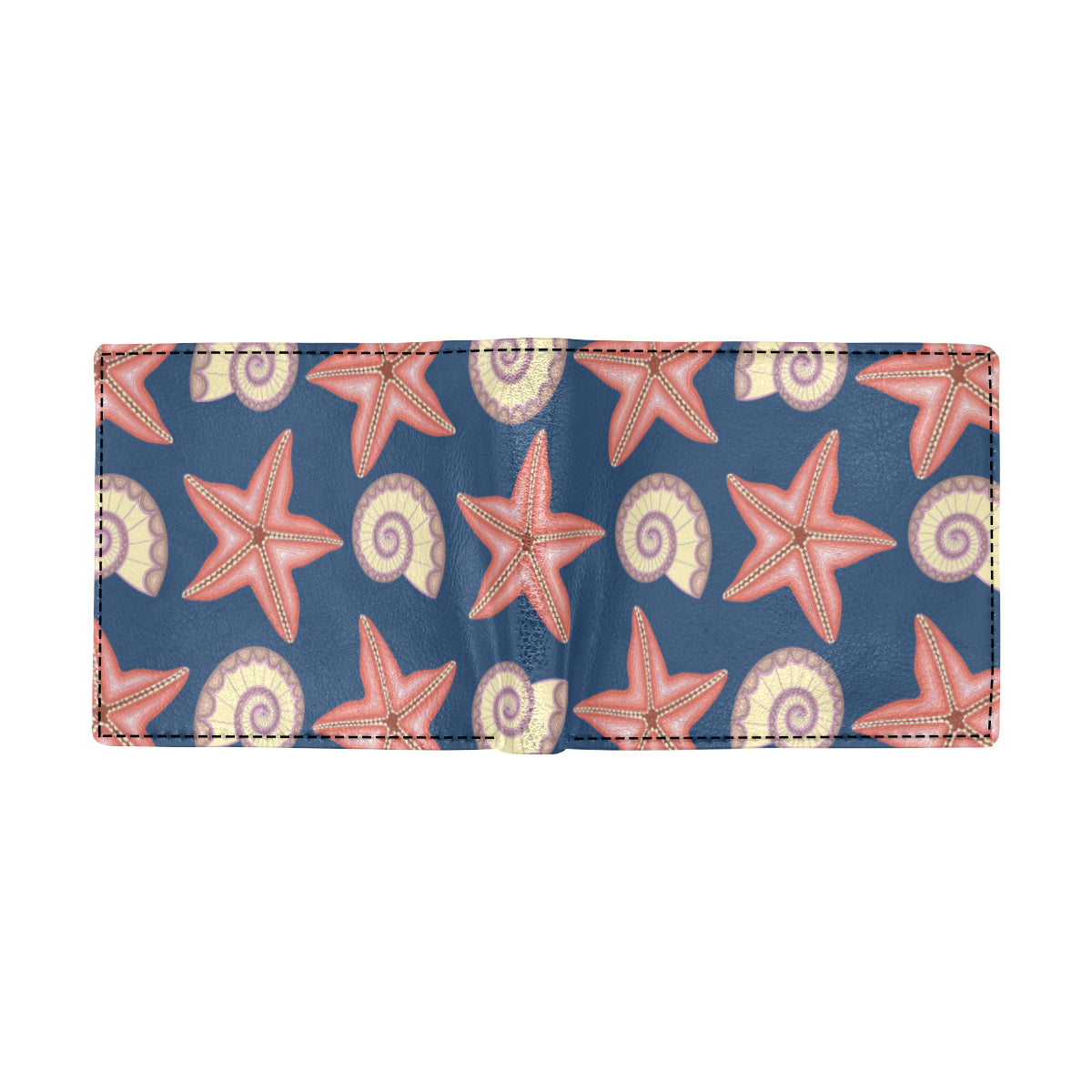 Starfish Pattern Print Design 03 Men's ID Card Wallet