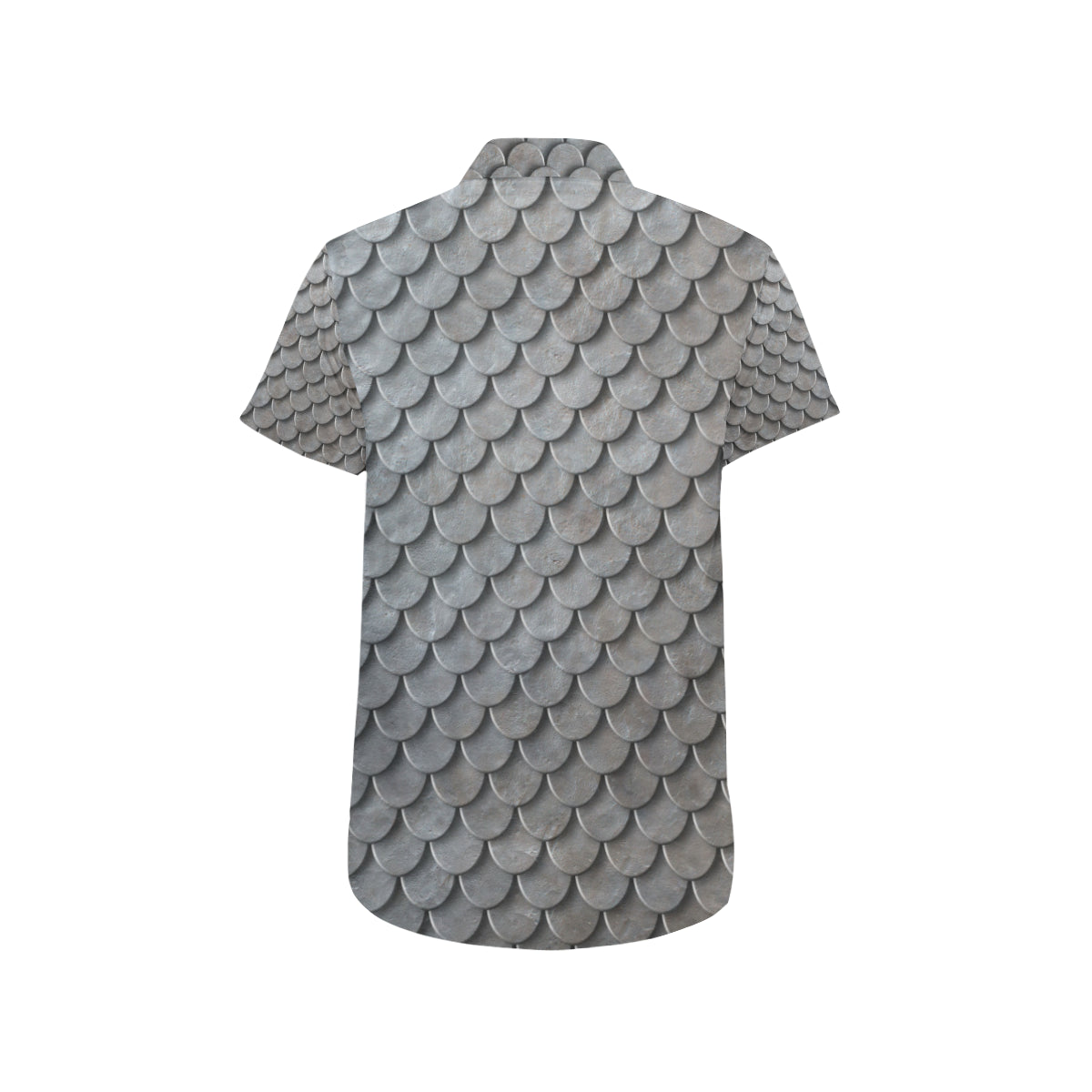 Armor Scales Pattern Print Design 03 Men's Short Sleeve Button Up Shirt
