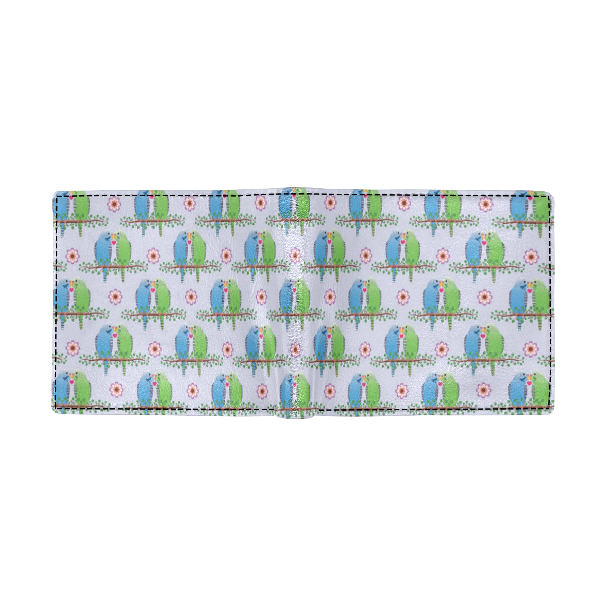 Budgerigar Pattern Print Design 05 Men's ID Card Wallet