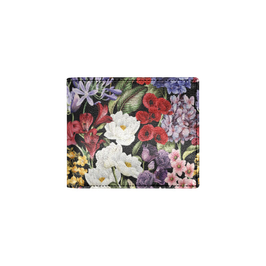 Summer Floral Pattern Print Design SF04 Men's ID Card Wallet