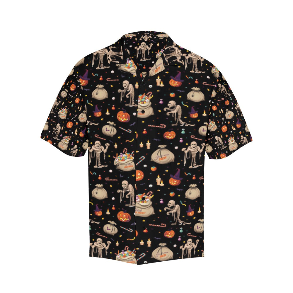 Mummy Halloween Print Design LKS303 Men's Hawaiian Shirt