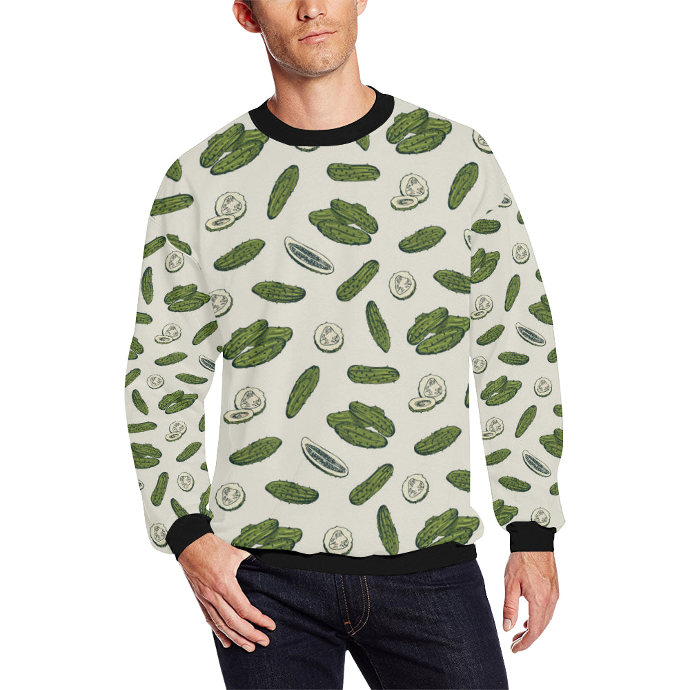 Cucumber Pattern Print Design CC05 Men Long Sleeve Sweatshirt