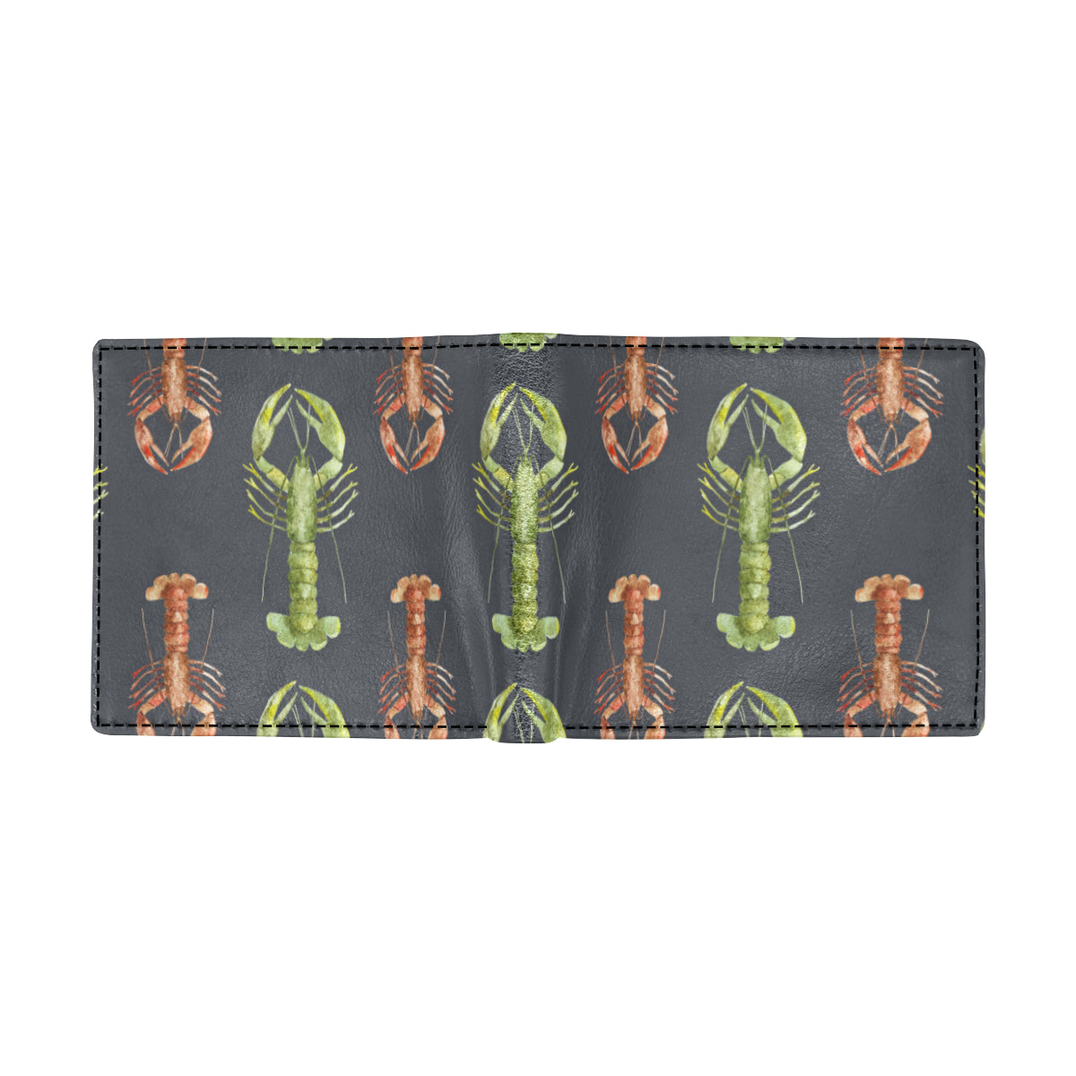 Lobster Pattern Print Design 01 Men's ID Card Wallet