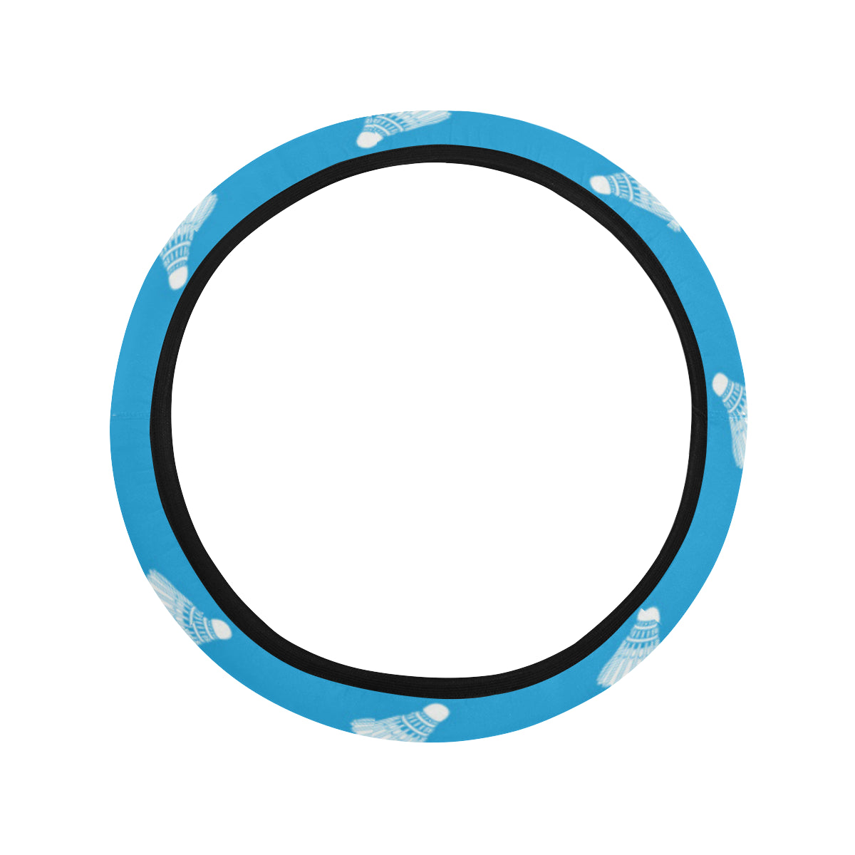Badminton Ball Pattern Print Design 08 Steering Wheel Cover with Elastic Edge
