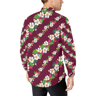 Hawaiian Themed Pattern Print Design H06 Men's Long Sleeve Shirt
